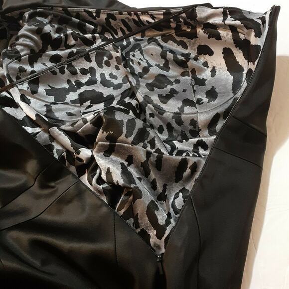 JAX Satin Dress Glam Ruffle One Shoulder 12 Built-in Cups Cocktail Party LBD - Picture 4 of 4